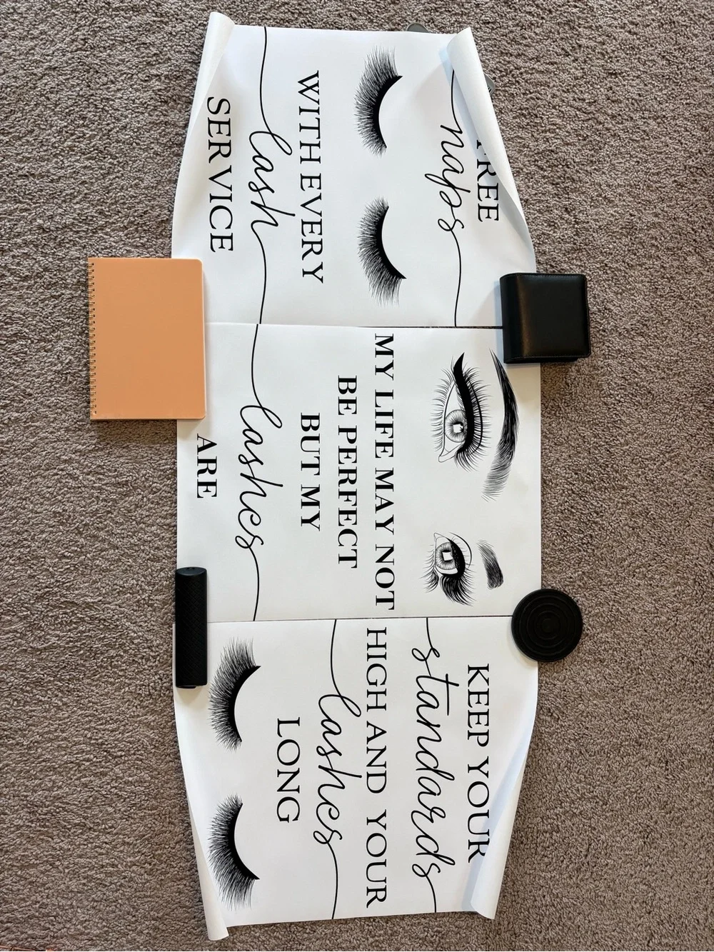 False Eyelash Wall Art Decal - Black